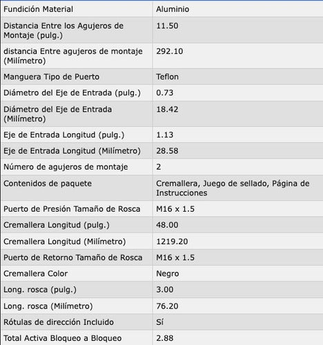 Cremallera Direccion Hidraulica Lincoln Continental 22-218