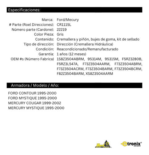 Caja De Dirección Hidraulica Ford Contour 1995 1996 1997
