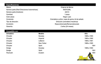 Cremallera Direccion Hidraulica Spirit 1991 (22313)