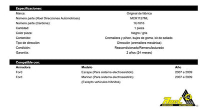 Caja Direccion Electroasistida Ford Mariner 2008 2009 2010