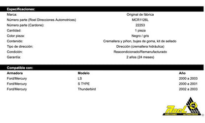 Caja De Dirección Hidraulica Lincoln Ls 2000 2001 2002 2003
