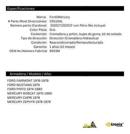 Cremallera Dirección Hidráulica Ford Fairmont 1978 1979