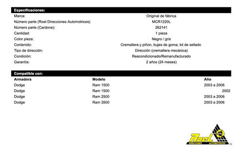 Cremallera Direccion Hidraulica Ram 2500 03 A 06 (262141)