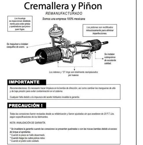 Caja Cremallera Direccion Hidraulica Ford Mustang (22203f)