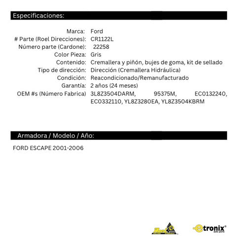 Direccion Hidraulica Ford Escape 2001 A 2006
