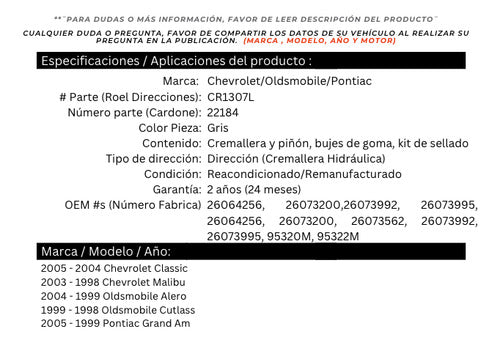 Cremallera Direccion Hidraulica Chevrolet Classic 2004 05