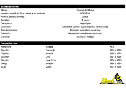 Caja De Dirección Hidráulica Concorde 1994 A 1995 (22325)