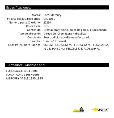 Caja De Dirección Hidraulica Ford Taurus 1993 1994 1995
